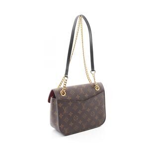 Louis Vuitton Black Monogram Bag Passy Shoulder Brown Canvas Leather